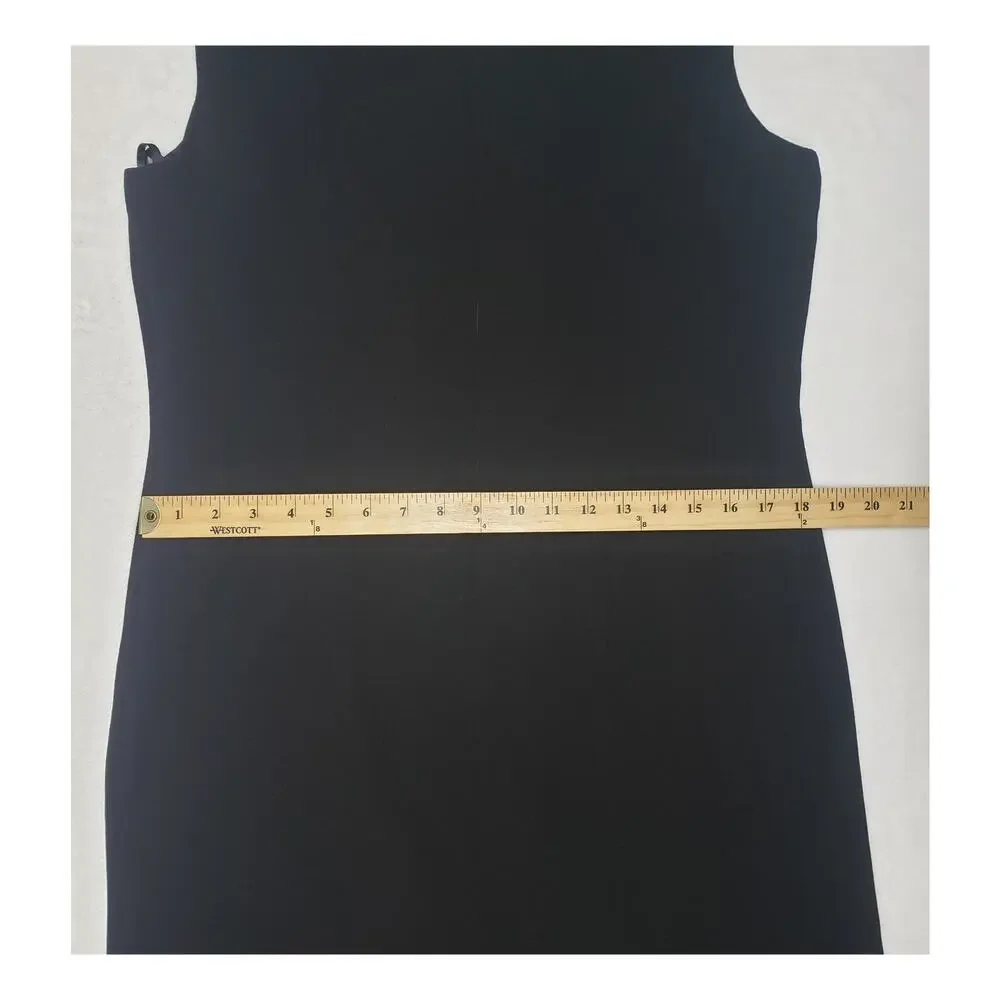 Danny & Nicole Black Sheath Dress Sz 12 Minimalist Y2K Corporate Chic Goth LBD